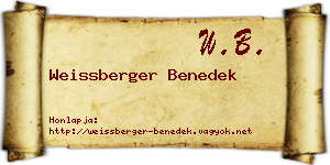 Weissberger Benedek névjegykártya