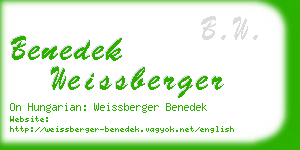 benedek weissberger business card